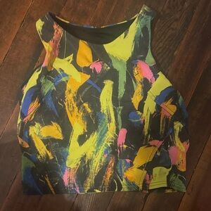 Lululemon Athletica Multicolor Brushstroke Crop Top